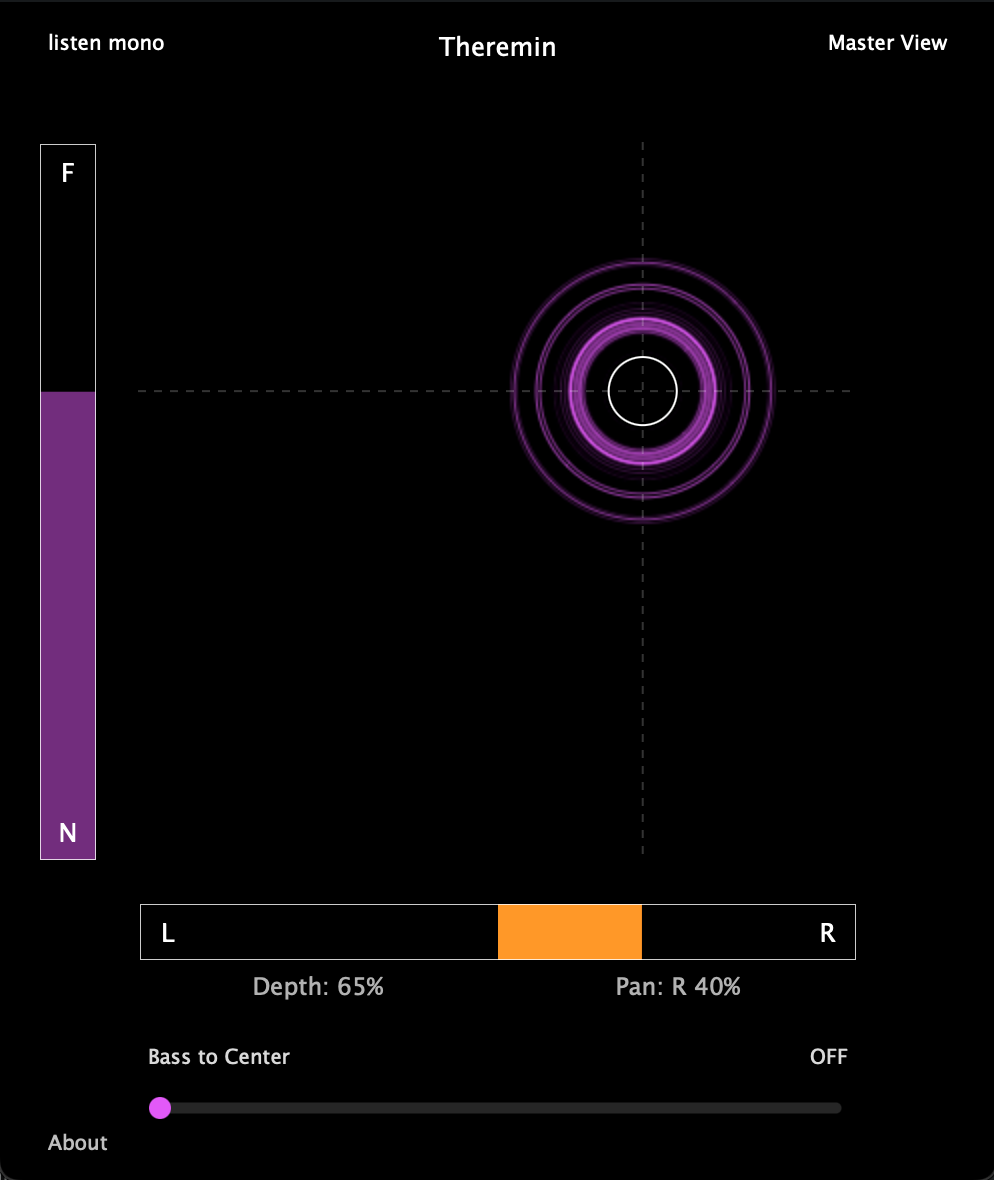 PeterPan Single View with XY position field, depth and pan controls
